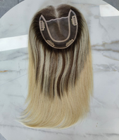 Offre Spéciale européenne couleur claire cheveux humains femmes toupets 5.5X6 Clip en doux respirant dentelle avant Topper Mono