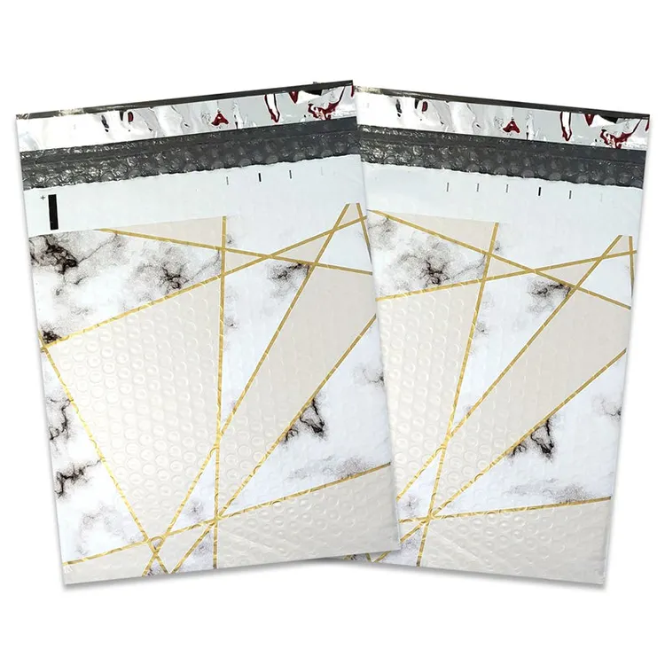 4X8 8X12 8.5X12 Thiết Kế Gạch Đá Cẩm Thạch Màu Xám Poly Bubble Mailer Màu Đệm Thư Phong Bì Tự Dán Keo Vận Chuyển Túi Khí