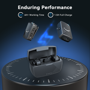 <strong>Fifine</strong> M9 Dual Portable Wireless Stereo Lapel Lavalier <strong>Microphone</strong> 2.4G C Plastic Noise Cancelling for Mobile Phone Vlog - Product Image 4