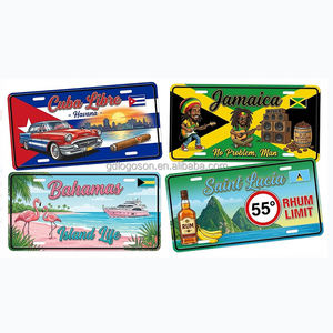 Plaque d'immatriculation souvenir en métal <span class=keywords><strong>Cuba</strong></span> Jamaïque, design de voiture vintage, décoration murale rétro, panneau fantaisie pour bar et maison - Product Image 1