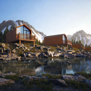 บ้านสำเร็จรูปโครงสร้างเหล็กแบบพกพา บ้านขนาดเล็กแบบโมดูลาร์ บ้านคอนเทนเนอร์กันสภาพอากาศ สำหรับใช้เป็นโรงแรมและวิลล่า - Product Image 2