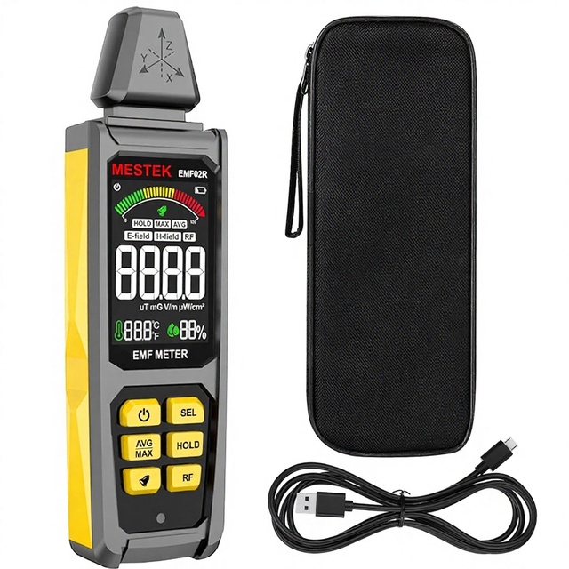 EMF Meter High Accuracy Radiation Electric Magnetic Radio Frequency Field Detector Rechargeable Home Ghost Hunting Use