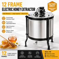 Reversibler 12-Rahmen Elektrischer Honigschleuder aus Edelstahl, Hocheffiziente Imkereiausrüstung mit Einstellbarem Motor