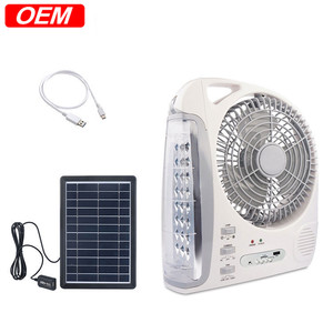 Gdtimes 8-inch năng lượng mặt trời + AC Powered bảng Fan Bluetooth Loa FM Đài phát thanh LED ánh sáng 6-8 giờ runtime Lithium 5800mAh pin - Product Image 3