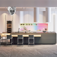 Solution tout-en-un directe d'usine : îlot de cuisine en acier inoxydable 304 résistant aux rayures, armoire de cuisine pour la maison