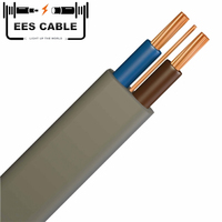 300/500V Grau PVC isoliert 6241Y 6242Y 6243Y Flach kupfer Twin & Earth Elektrokabel Draht BS6004 Standard