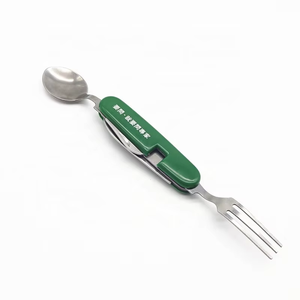 Couverts jetables pliables en stock, cuillères, fourchettes, couteaux, réutilisables, écologiques, ensembles de vaisselle de camping en plein air - Product Image 2