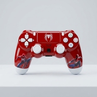 Manette sans fil PS-4 BT, joystick, fonction complète, barre lumineuse, double moteur à vibration, gyroscope, motif personnalisé