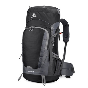 Sac à dos de randonnée en nylon 55+10L pour le camping, les sports de plein air, l'escalade, la randonnée, imperméable, avec housse de pluie pour la montagne, sac à dos de montagne - Product Image 6