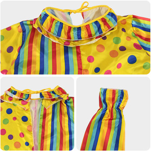Disfraz de Payaso Unisex, Mono con Rayas y Puntos, Traje de Cosplay para Fiesta de Halloween para Adultos, Ropa para Actuaciones - Product Image 4