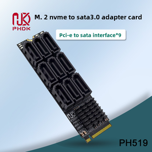 Carte d'extension <span class=keywords><strong>M2</strong></span> PCIe SATA6Gbps 9 ports Interface Nvme <span class=keywords><strong>Mkey</strong></span> Prend en charge l'extension de disque dur de stockage réseau - Product Image 2
