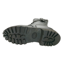 Bottes hautes en cuir noir gaufré avec semelle extérieure en caoutchouc Goodyear
