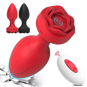 Multi-Functional Adult Erotic Rose Rear Anal Plug Prostate Climax Masturbator <b>Vibrator</b> Sex Products - Product Image 1