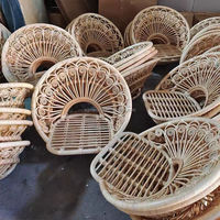 Mobilier d'extérieur, terrasse de jardin, chaise paon en rotin d'extérieur