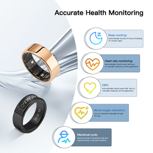 디스플레이 화면 피트니스 제스처 제어 비디오 게임 수면 및 심박수 추적기 스테인레스 스틸 케이스 OEM이있는 새로운 스마트 링 - Product Image 6