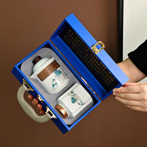 Juego de té de porcelana blanca con diseño de grasa de cordero, con tetera, tres tazas y caja de regalo, para el Año Nuevo Chino, regalos empresariales - Product Image 3