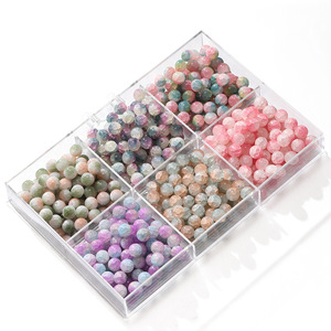 Perles rondes en verre craquelé 10 mm, dégradé multicolore, pour la fabrication de bijoux faits main, printemps 2024, origine Yiwu - Product Image 5