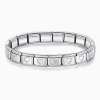 Bracelet à breloques italien en acier inoxydable personnalisé bijoux mode unisexe coeur étoile Bracelet à maillons en métal à breloques italiennes vente en gros