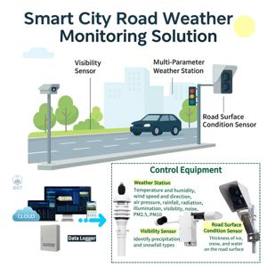 Système de surveillance de la météo routière et de la visibilité IoT de haute précision pour le tunnel du pont routier et la sécurité des aéroports - Product Image 3