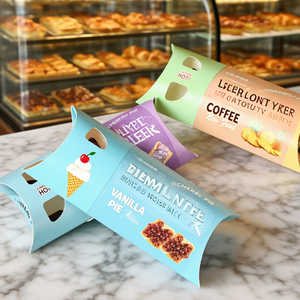 Burritos Shawarma Fast Food Wrap Box Emballage en carton Forme d'oreiller Croffle <span class=keywords><strong>Brunch</strong></span> Box Burrito Emballage pour Food Truck - Product Image 4