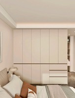 Armoire en bois moderne simple pour chambre à coucher Mobilier d'ensemble de taille personnalisée pour la maison Durable pour le salon