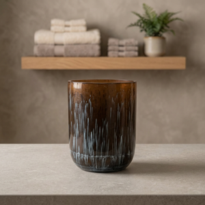 Portavelas Artesanal de Vidrio Mercurizado, Ecológico, Redondo, Estilo Rústico para Decoración del Hogar - Product Image 3