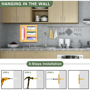 Organisateur de stockage de sacs Ziplock en bambou naturel Supports de sacs de stockage d'aliments et distributeur compatibles avec Ziploc - Product Image 5