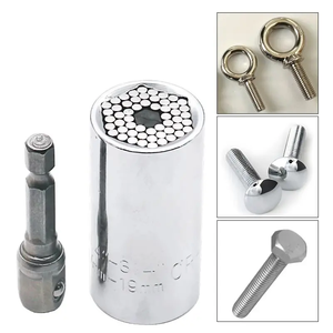 Clé à douille universelle ensemble de têtes de manchons Gadget 7-19mm perceuse électrique adaptateur clé écrou poignée magique Multi outils à main Multitool - Product Image 2