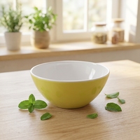 Tazón de ensalada de melamina bicolor amarillo al por mayor de Bestwares Factory, 100% apto para uso alimentario A5, tazón para sopa y cereales para pedidos al por mayor