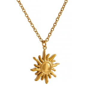 JINYOU 861 Collana con Ciondolo a Forma di Girasole, Tendenza Moda, Semplice, Placcata in <span class=keywords><strong>Oro</strong></span>, in Acciaio Inossidabile 316, Impermeabile - Product Image 1