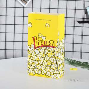 Sacs en papier kraft brun personnalisés avec logo imprimé, qualité alimentaire, pour pop-corn, avec fermeture à lien métallique - Product Image 3