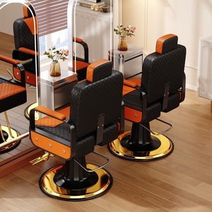 Poltrona Professionale da Barbiere Vintage, Sedia Regolabile per Taglio e Styling per Salone di Parrucchiere <span class=keywords><strong>Maschile</strong></span> - Product Image 3