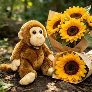 Peluche Personalizzabile di Scimmietta Sorridente, Giocattolo Morbido Imbottito 45cm, Regalo per Bambini e Neonati - Product Image 3