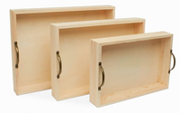Plateau de service durable en bois de hêtre avec poignée métallique pour la maison et la cuisine, idéal pour le café, les aliments, le petit-déjeuner et le dîner