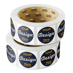 1 Inch Round Custom Logo Adhesive Stickers Waterproof Durable Holographic Oil Proof Vinyl <b>Labels</b> for Small Business - Product Image 1