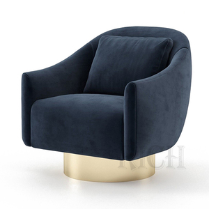 <span class=keywords><strong>Fauteuil</strong></span> confortable contemporain, pivotant, en tissu et velours vert, pour salon et hôtel, moderne - Product Image 4