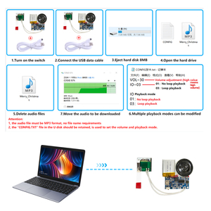 Usine directement personnalisée 8 mo <span class=keywords><strong>Module</strong></span> de son <span class=keywords><strong>programmable</strong></span> puce de musique enregistrable <span class=keywords><strong>Module</strong></span> de son de carte de voeux téléchargeable USB - Product Image 5