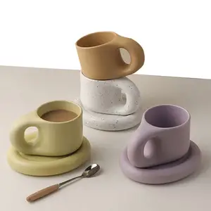 Redeco Nieuwe Trend Aanpasbare Cup Coaster Set Klassieke Mok Koffie Keramische Mok Voor Keuken Benodigdheden