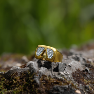 แหวนแฟชั่น สแตนเลสสตีล 316L ชุบทอง PVD ดีไซน์ทนทานและเป็นมิตรต่อสิ่งแวดล้อม - Product Image 3