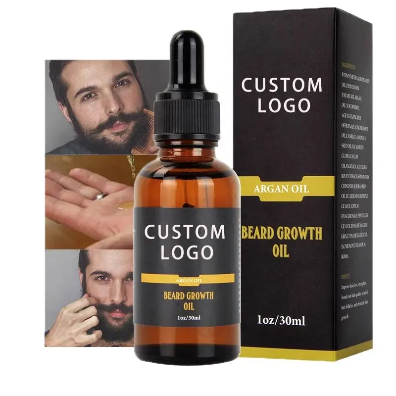 Nouveau produit de soins de la peau pour hommes marque privée produits d'huile de barbe biologique Oem Vegan 100% huile de barbier naturelle avec parfum