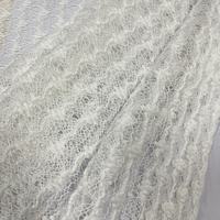 Textiles de conception personnalisée, motif de fourrure blanche, fil de polyester, tricot teint, tissu tricoté au crochet