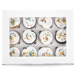 12 scatole usa e getta porta Cupcake da forno con finestra trasparente elegante spugna in rilievo tipo porta-torta - Product Image 5