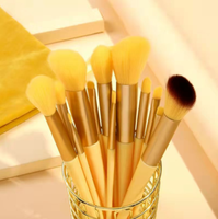 Ensemble professionnel de 13 pinceaux de maquillage avec pinceau pour fard à paupières, poudre libre, fond de teint, blush, anticernes et pinceau éventail - Kit complet d'outils de maquillage