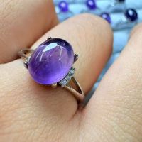 Gran oferta, cristal de alta calidad, piedra de energía curativa Natural, anillo de cobre blanco amatista brillante para Adorno