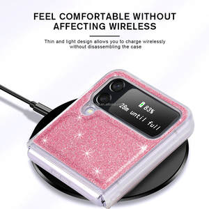Chaîne en cuir de luxe sangle femmes paillettes sangle <span class=keywords><strong>collier</strong></span> couverture arrière coque de <span class=keywords><strong>téléphone</strong></span> pour <span class=keywords><strong>Samsung</strong></span> Z Flip 4 filles couverture de <span class=keywords><strong>téléphone</strong></span> - Product Image 4