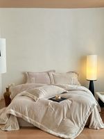 Draps de lit en tissu mousse de lait épais double face, taies d'oreiller, ensembles de housses de couette