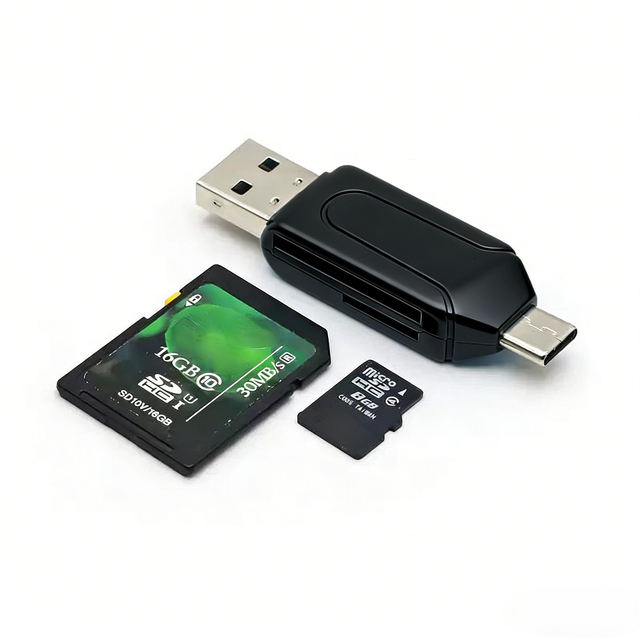 USB 2.0 Type-C High-speed TF/sd Card Reader, Memory Drive with Cover Adapter - Free 2-in-1 OTG Card Reader Factory Direct Sales