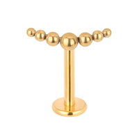 ASTM F-136 7 Balls Link 16G Internally Thread Lip Ring Body Piercing Wholesale Jewelry Labret