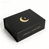 Boîte cadeau magnétique haut de gamme avec logo personnalisé imprimé en feuille d'or, boîte pliante en carton recyclable magnétique pour vêtements et cadeaux