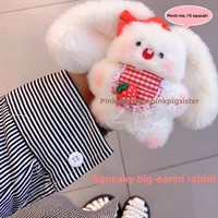 Porte-clés Lapin en Peluche Courte Faite à la Main, en Coton PP, Mignon, Jouet à Câliner BJD, Accessoires de Pendentif DIY